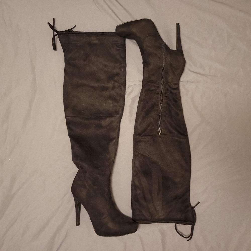 JG | Black Over-Knee High Heels 7.5